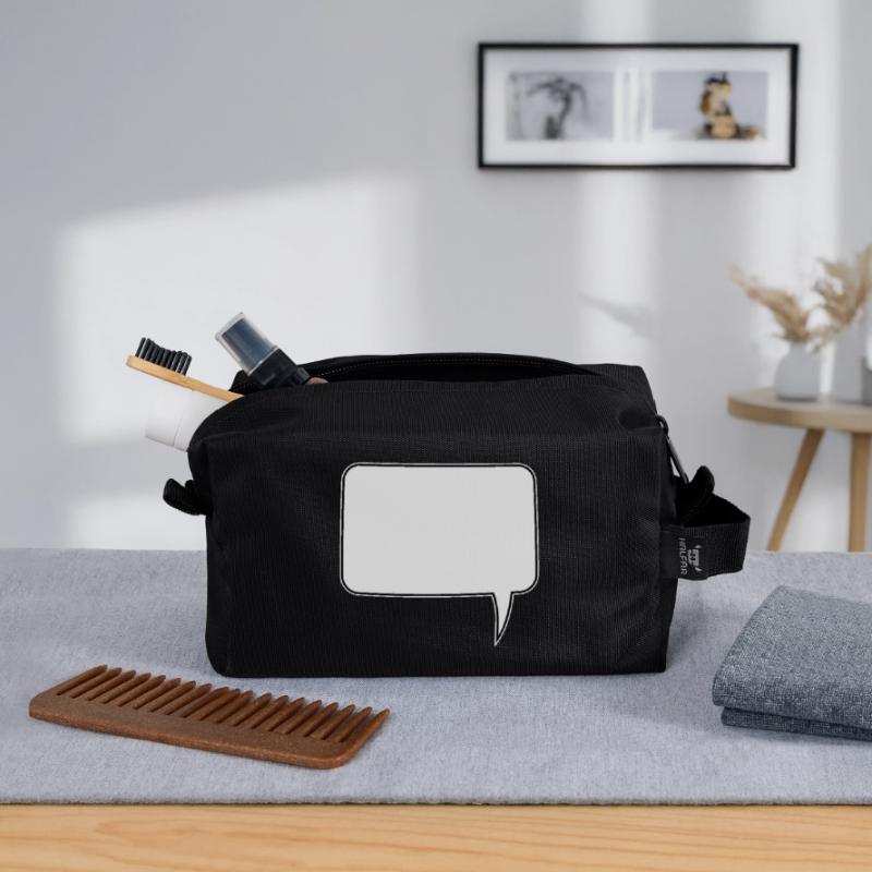 Conception rectangulaire de bulle de dialogue Trousse de toilette en tissu recyclé