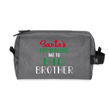 Santa's Promoting Me To Big Brother Christmas - Recycled Toiletry Zip Bag - anthracite - Front