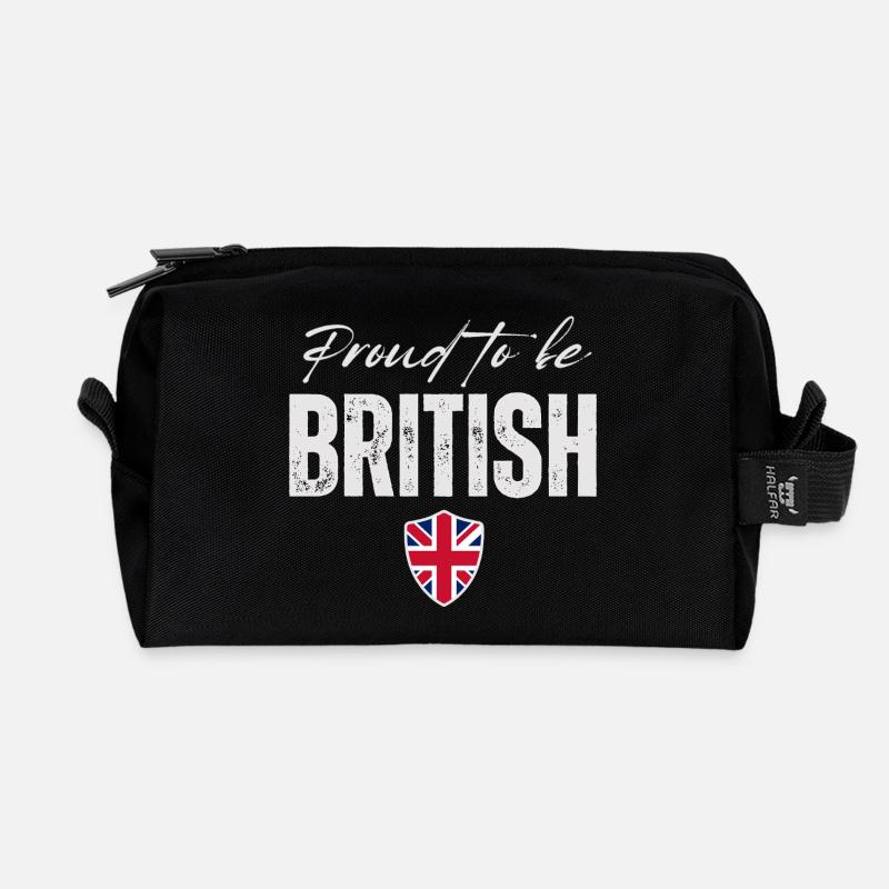 Proud British, Made in the UK - Recycled Toiletry Zip Bag - black