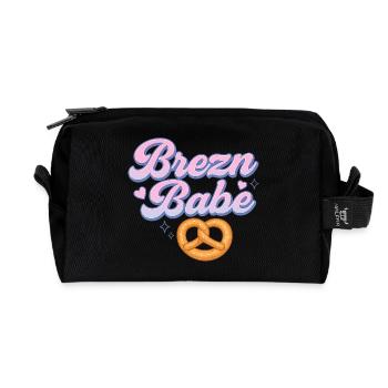 brezn babe / bretzel / fille du Bayern - Trousse de toilette en tissu recyclé - noir - Devant