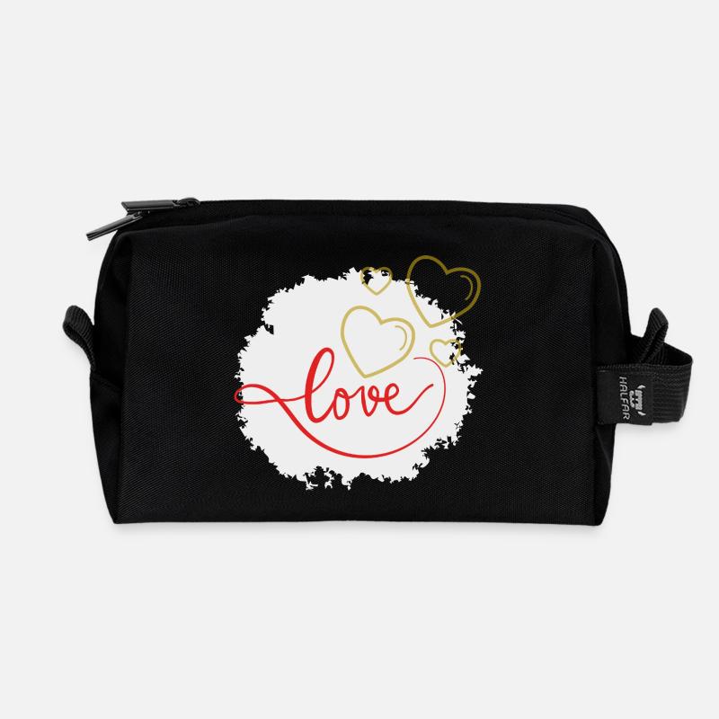 Liebe - Recycelte Kulturtasche - Schwarz