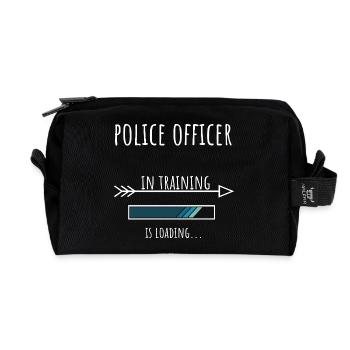 Police Officer Gift Profession Training - Recycled Toiletry Zip Bag - black - Front