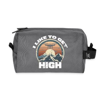 Drohne I like to get high - Recycelte Kulturtasche - Anthrazit - Vorne