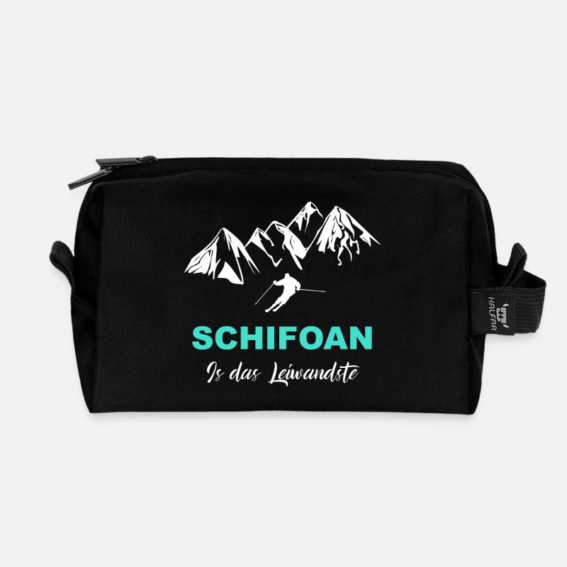 Skifahren is das Leiwandste - Recycelte Kulturtasche - Schwarz