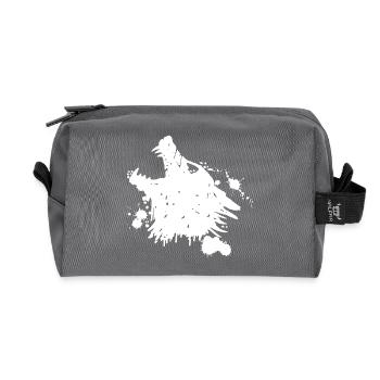Weißer Wolf heult - Recycelte Kulturtasche - Anthrazit - Vorne