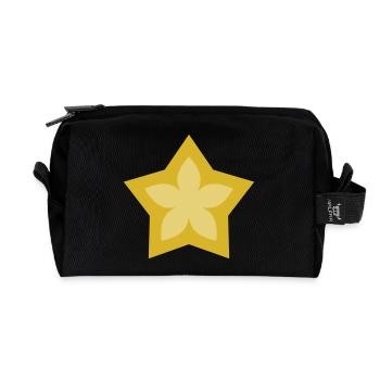 Fleur d’étoile dorée au design élégant - Trousse de toilette en tissu recyclé - noir - Devant