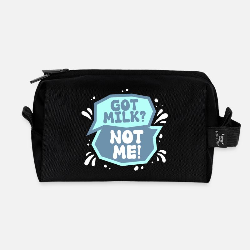 Lactose intolerance Lactose intolerant - Recycled Toiletry Zip Bag - black