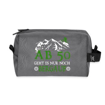 À partir de 50 ans, c’est la montée 50 Anniversaire Motard - Trousse de toilette en tissu recyclé - anthracite - Devant