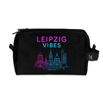 Vibrations néon de Leipzig - Trousse de toilette en tissu recyclé - noir - Devant