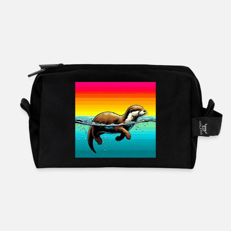Otter - Recycelte Kulturtasche - Schwarz