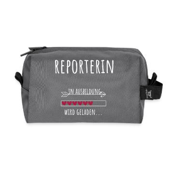 Journalism Student Profession Education Reporter - Recycled Toiletry Zip Bag - anthracite - Front