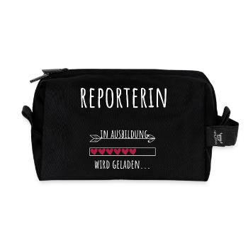 Journalism Student Profession Education Reporter - Recycled Toiletry Zip Bag - black - Front