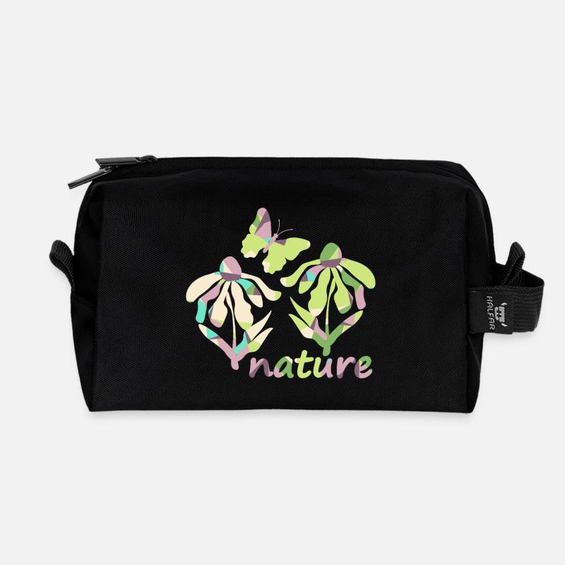 color nature - bloom - Recycelte Kulturtasche - Schwarz