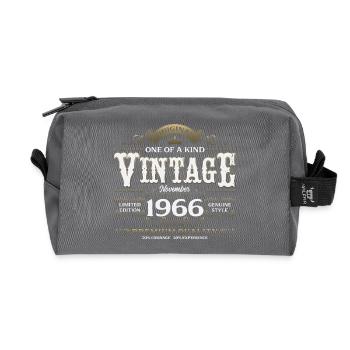 60ème Anniversaire Vintage Novembre Millésime 1966 - Trousse de toilette en tissu recyclé - anthracite - Devant