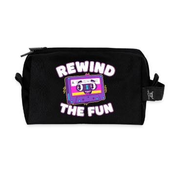 Rewind The Fun Cassette - Recycled Toiletry Zip Bag - black - Front