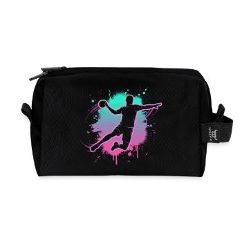 Handball Motiv für Handballer & Trainer Geschenk - Recycelte Kulturtasche - Schwarz - Vorne