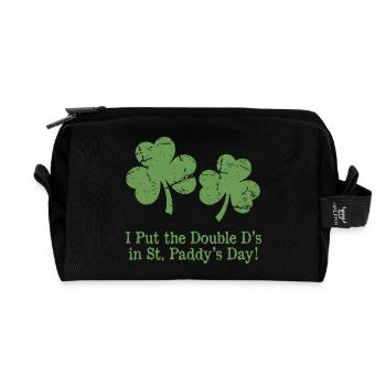 St. Patrick's Day Humor Double D Shamrocks - Recycelte Kulturtasche - Schwarz - Vorne