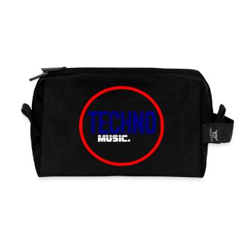 Techno Pulse Circle Logo - Recycled Toiletry Zip Bag - black - Front