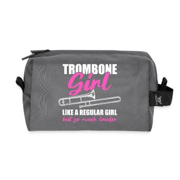 Fille tromboniste Tromboniste - Trousse de toilette en tissu recyclé - anthracite - Devant