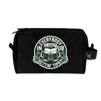 Everybody Gettin Tipsy St Patrick's Pub - Recycled Toiletry Zip Bag - black - Front
