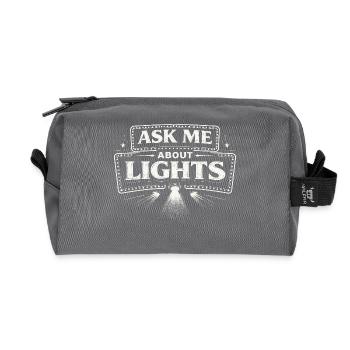 Lichttechniker Ask Me About Lights - Recycled Toiletry Zip Bag - anthracite - Front