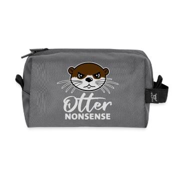 Otter Nonsense Lustig Wortspiel Otter Liebe Spruch - Recycelte Kulturtasche - Anthrazit - Vorne