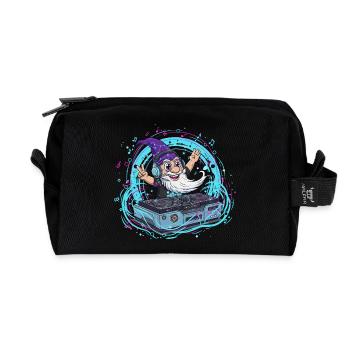 Gnom DJ im Neon-Takt - Recycelte Kulturtasche - Schwarz - Vorne