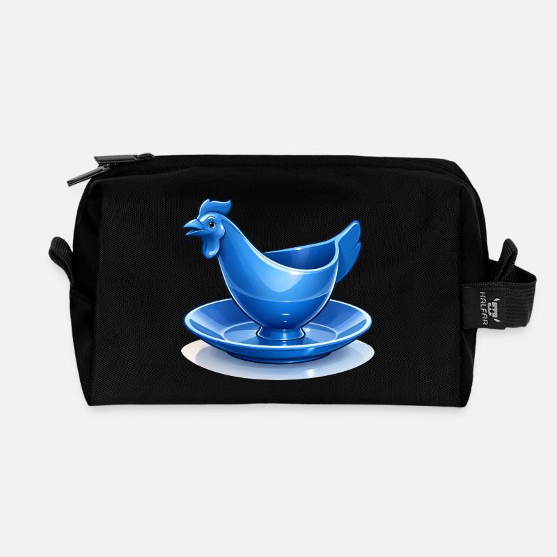 Blauer DDR Eierbecher Huhn Fanart, Ostalgie - Recycelte Kulturtasche - Schwarz