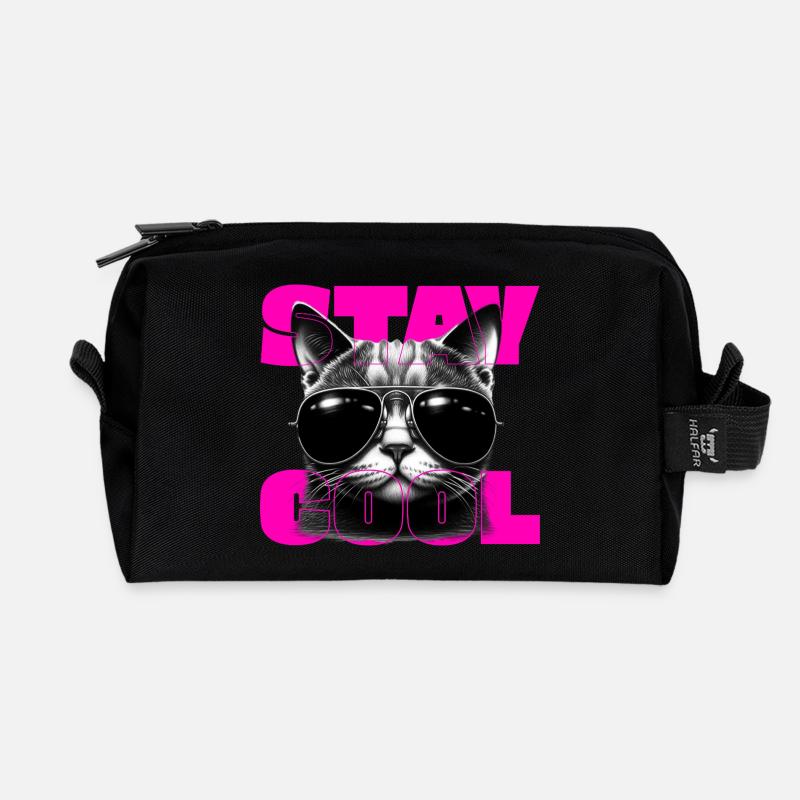 Stay cool - Recycelte Kulturtasche - Schwarz