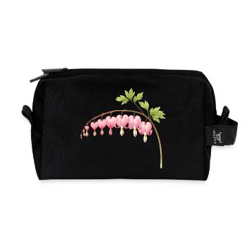 Fleur de printemps rose au cœur saignant - Trousse de toilette en tissu recyclé - noir - Devant