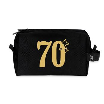 70. Geburtstag 70 Jahre Jubiläum Gold Sternchen - Recycelte Kulturtasche - Schwarz - Vorne