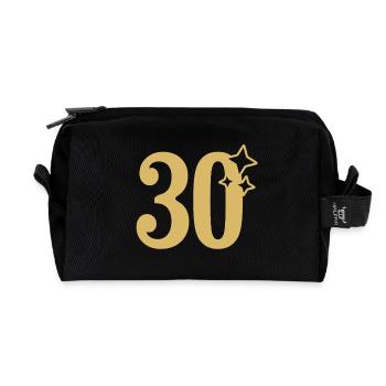 30. Geburtstag 30 Jahre Jubiläum Gold Sternchen - Recycelte Kulturtasche - Schwarz - Vorne