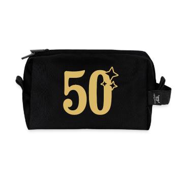 50. Geburtstag 50 Jahre Jubiläum Gold Sternchen - Recycelte Kulturtasche - Schwarz - Vorne