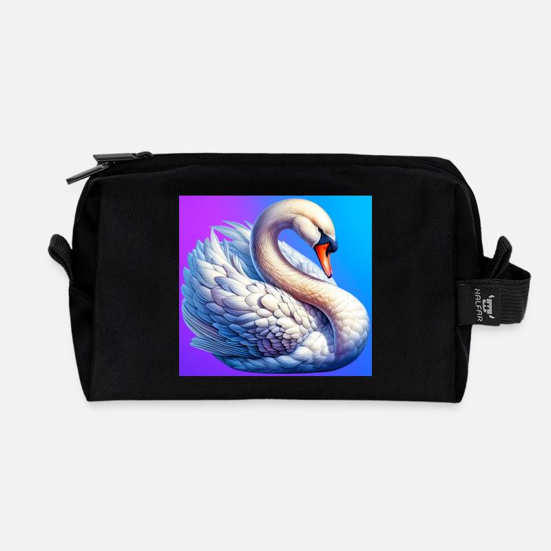 Schwan - Recycelte Kulturtasche - Schwarz