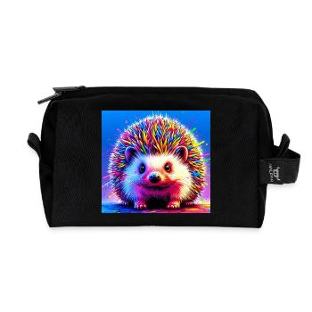 Igel - Recycelte Kulturtasche - Schwarz - Vorne