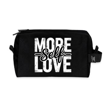 Mehr Liebe Selbstliebe Typografie - Recycelte Kulturtasche - Schwarz - Vorne