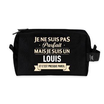 Je Ne Suis Pas Parfait Mais Je Suis Un Louis Et... - Trousse de toilette en tissu recyclé - noir - Devant