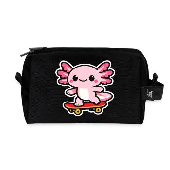 axolotl Skateboard - Recycelte Kulturtasche - Schwarz - Vorne
