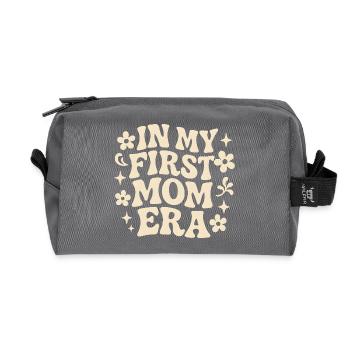 Erster Muttertag Mama Geschenkidee Familie Groovy - Recycelte Kulturtasche - Anthrazit - Vorne