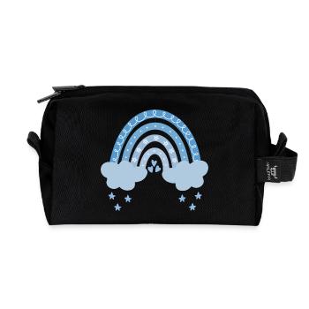 Rainbow with clouds - Recycled Toiletry Zip Bag - black - Front