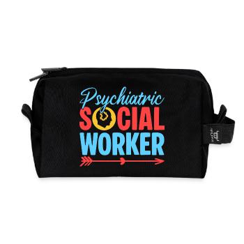Travail social psychiatrique Quota pour travailleurs sociaux - Trousse de toilette en tissu recyclé - noir - Devant