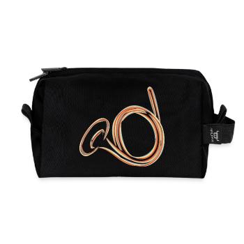 Sketch French horn - Recycled Toiletry Zip Bag - black - Front