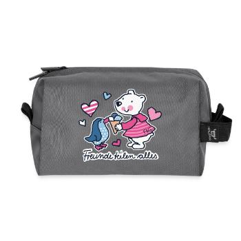 Friends share everything - Recycled Toiletry Zip Bag - anthracite - Front