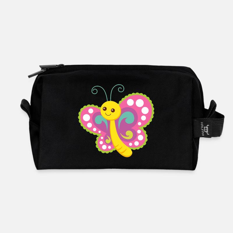 butterfly - Recycled Toiletry Zip Bag - black