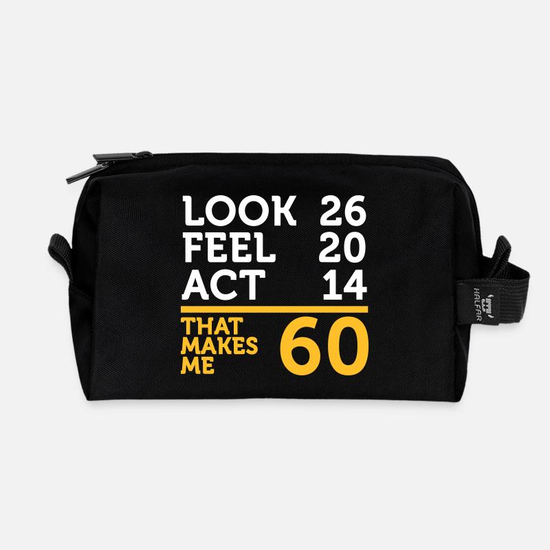 Ich bin 60 Jahre alt, aber ich kann noch klettern! - Recycelte Kulturtasche - Schwarz