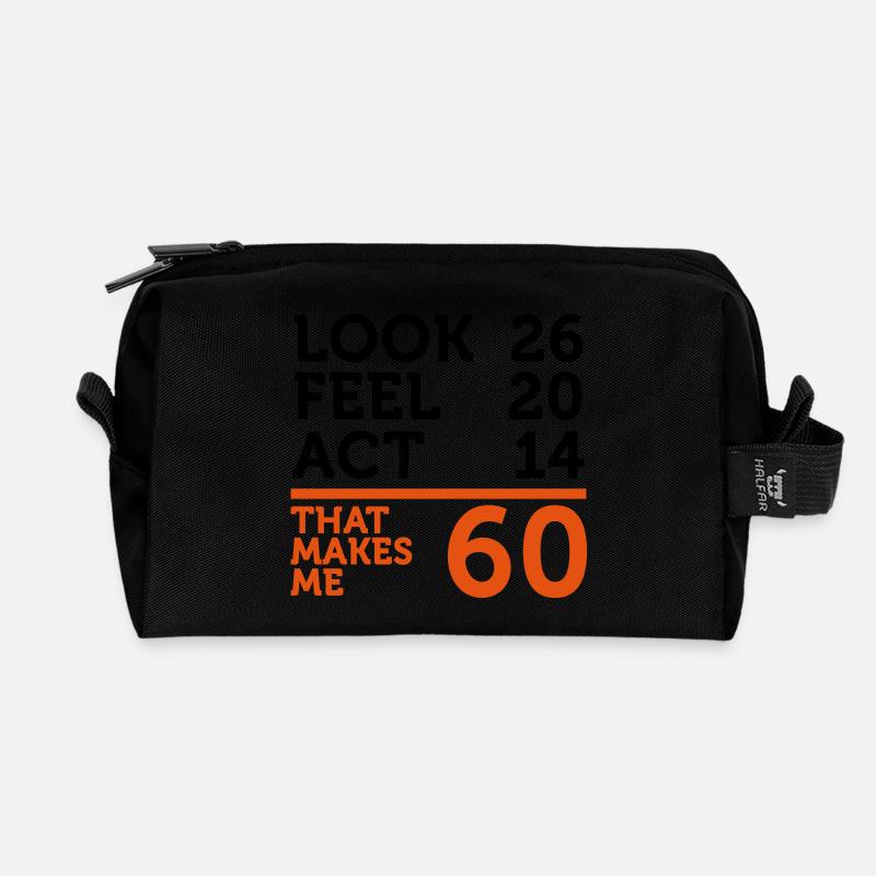 I am 60 years old, but .... - Recycled Toiletry Zip Bag - black