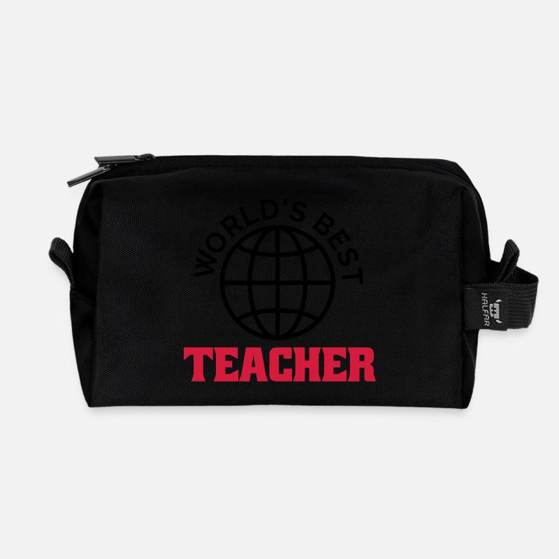 worlds best teacher - Recycelte Kulturtasche - Schwarz