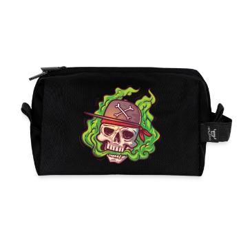 VAPE skull with cap - Recycled Toiletry Zip Bag - black - Front