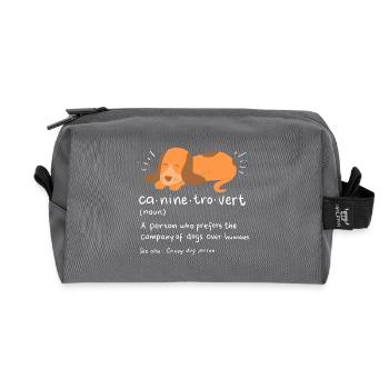introvert - Recycled Toiletry Zip Bag - anthracite - Front