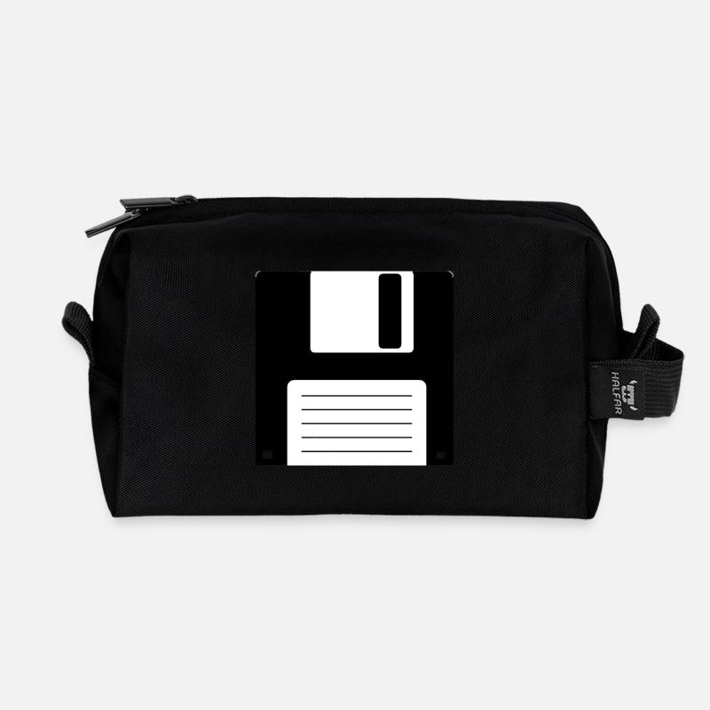 Floppy Diskette Old School Retro Computer Design - Recycelte Kulturtasche - Schwarz